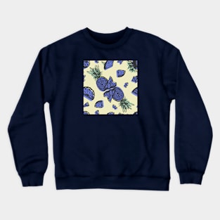 Violet pineapples on canary yellow Crewneck Sweatshirt